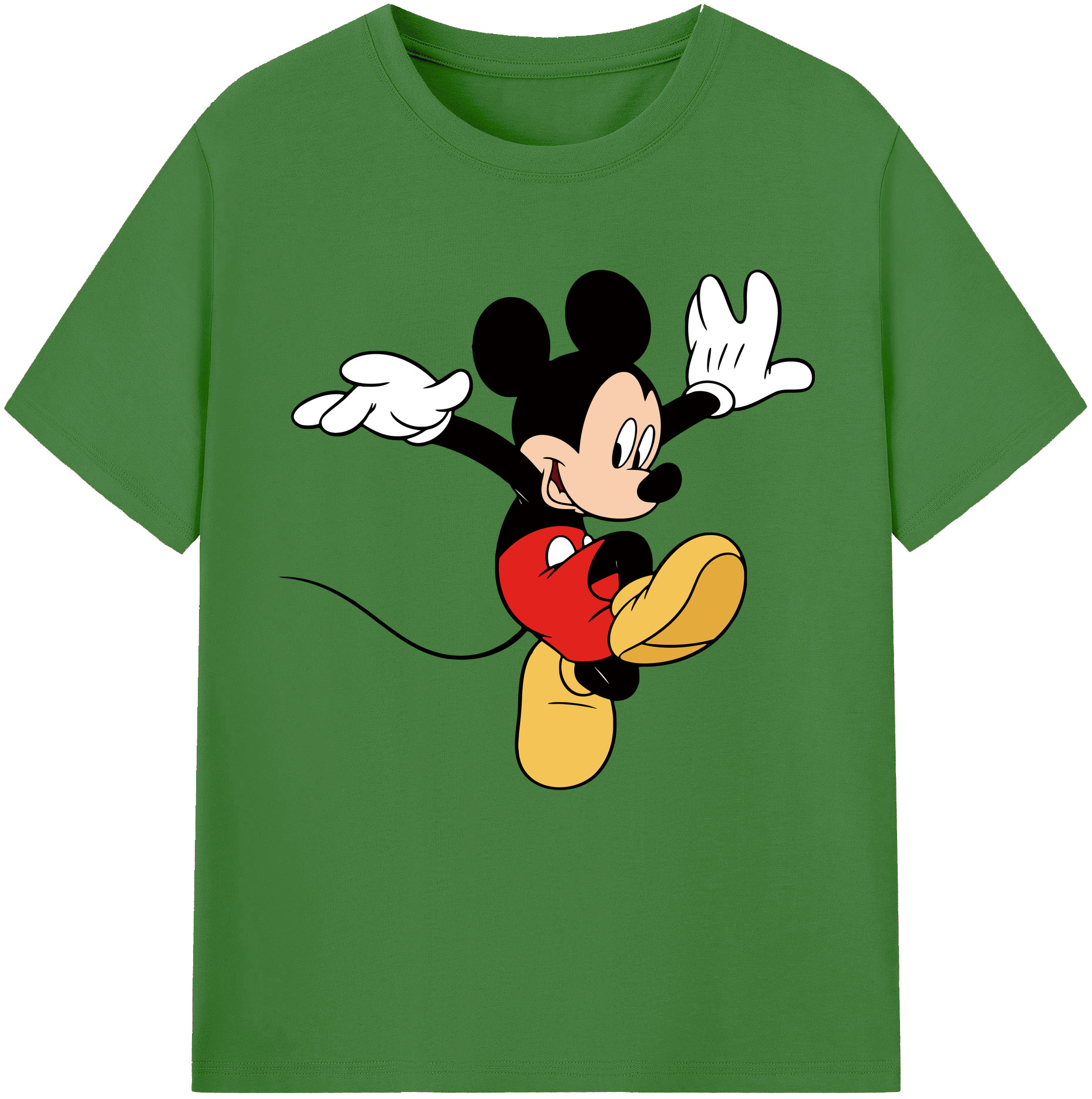 （画像用） ミッキーマウス Mickey Mouse レディースカジュアルプリントTシャツ（綿100％）